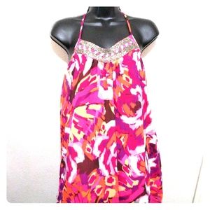 Gorgeous halter top, open back.